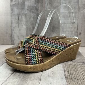 Skechers Cali Women's Beverlee Delighted Wedge Sandals Luxe Foam Brown Size 7